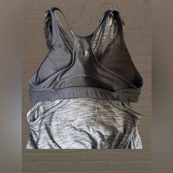 LULULEMON Size 8 Glide And Stride Tank A/B Bra Top Black HBLK Mesh Run Yoga - Picture 9 of 10